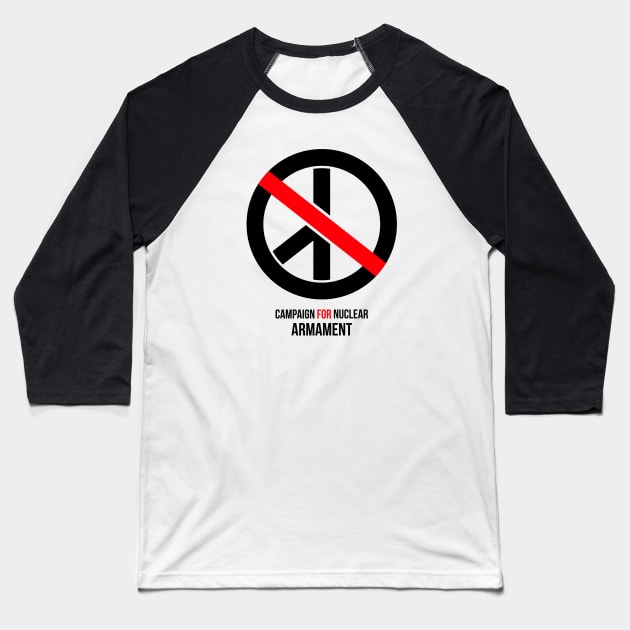 Campaign for Nuclear Armament CND parody Baseball T-Shirt by mubays